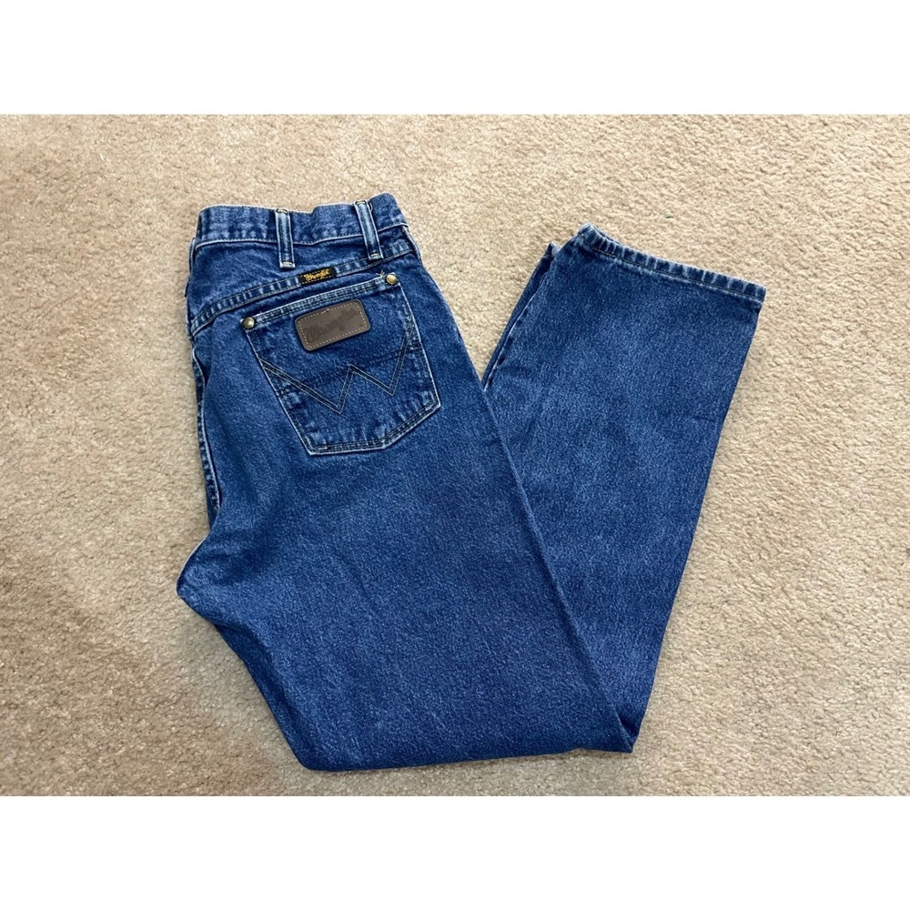 Wrangler Jeans Regular Fit Classic Denim Pants‎ Dark Wash Size Unknown